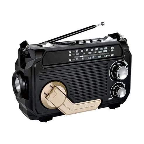Tragbares Radio mit Handkurbel, Solar und Bluetooth