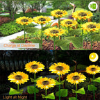 Solar-Sonnenblumen-Gartenleuchte mit warmweissem LED-Licht