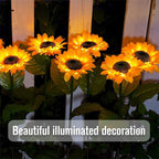 Solar-Sonnenblumen-Gartenleuchte mit warmweissem LED-Licht