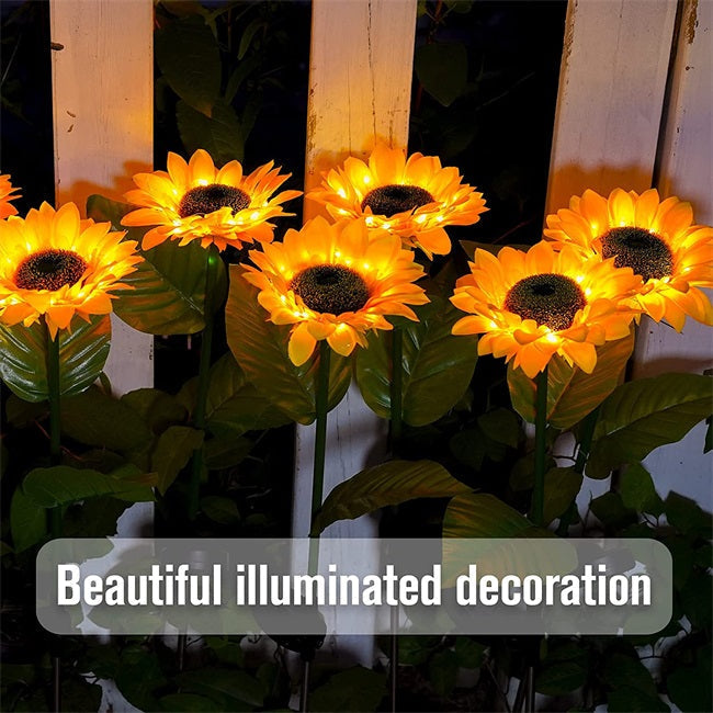 Solar-Sonnenblumen-Gartenleuchte mit warmweissem LED-Licht