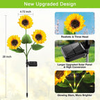 Solar-Sonnenblumen-Gartenleuchte mit warmweissem LED-Licht
