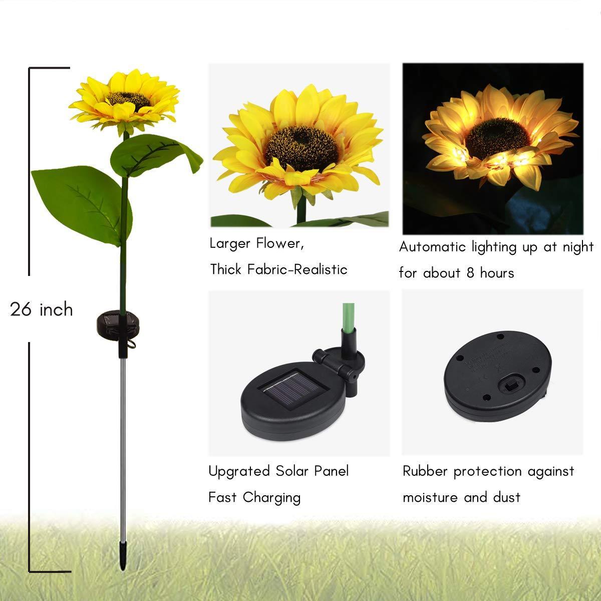 Solar Sonnenblumenleuchten mit LED-Beleuchtung für den Garten