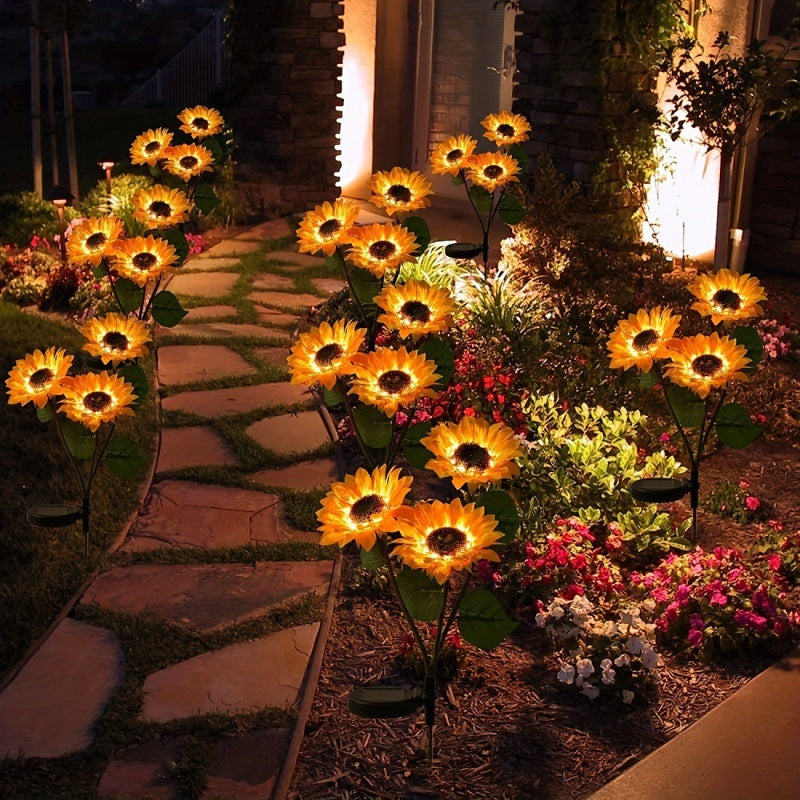 Solar Sonnenblumenleuchten mit LED-Beleuchtung für den Garten