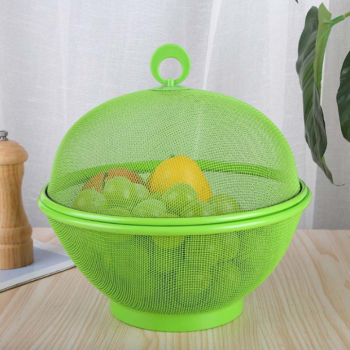 Obstkorb mit Netzdeckel und Siebfunktion