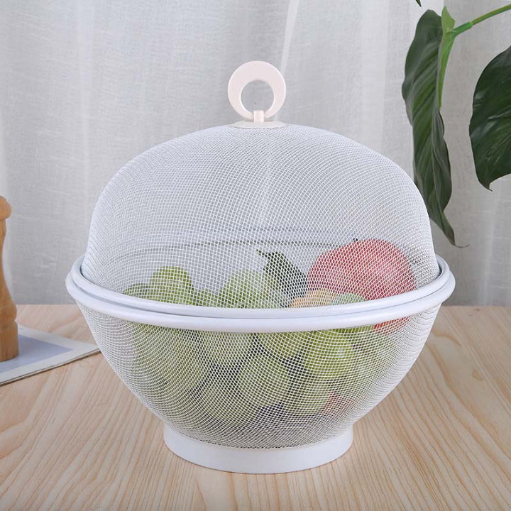 Obstkorb mit Netzdeckel und Siebfunktion
