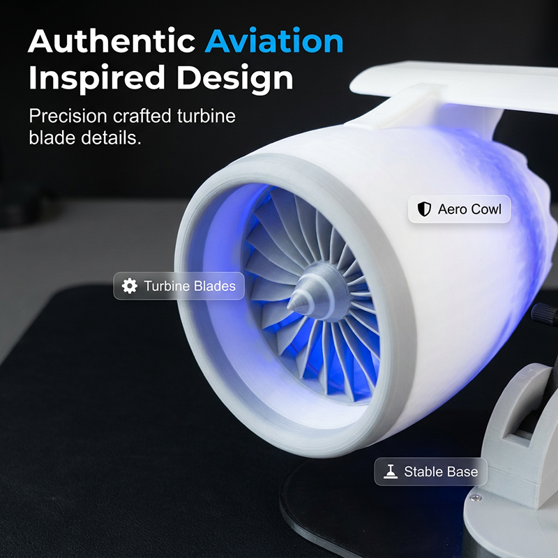 Turbo-Ventilator mit Jet-Engine Design und LED-Beleuchtung