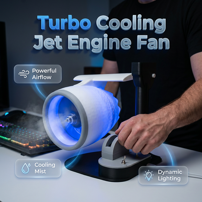 Turbo-Ventilator mit Jet-Engine Design und LED-Beleuchtung