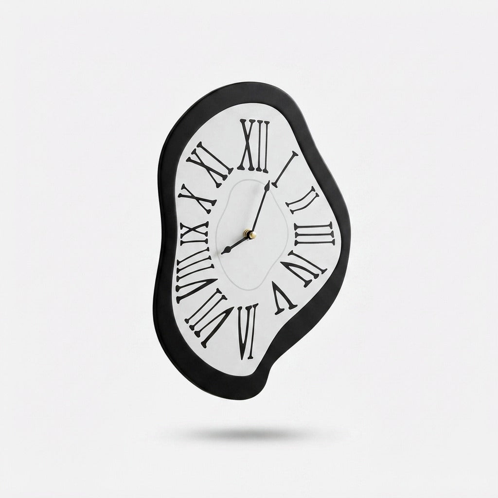 Surrealistische Wanduhr mit geräuschlosem Uhrwerk