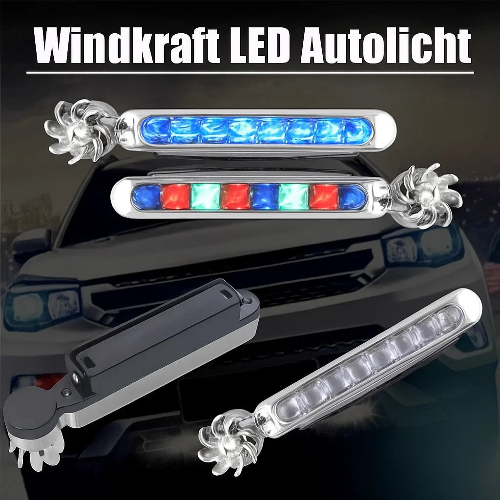Windbetriebenes Auto-LED-Licht | Hell, wetterfest & stromfrei (2 Stück)
