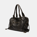 Handtasche aus PU-Leder mit Vintage-Waschung