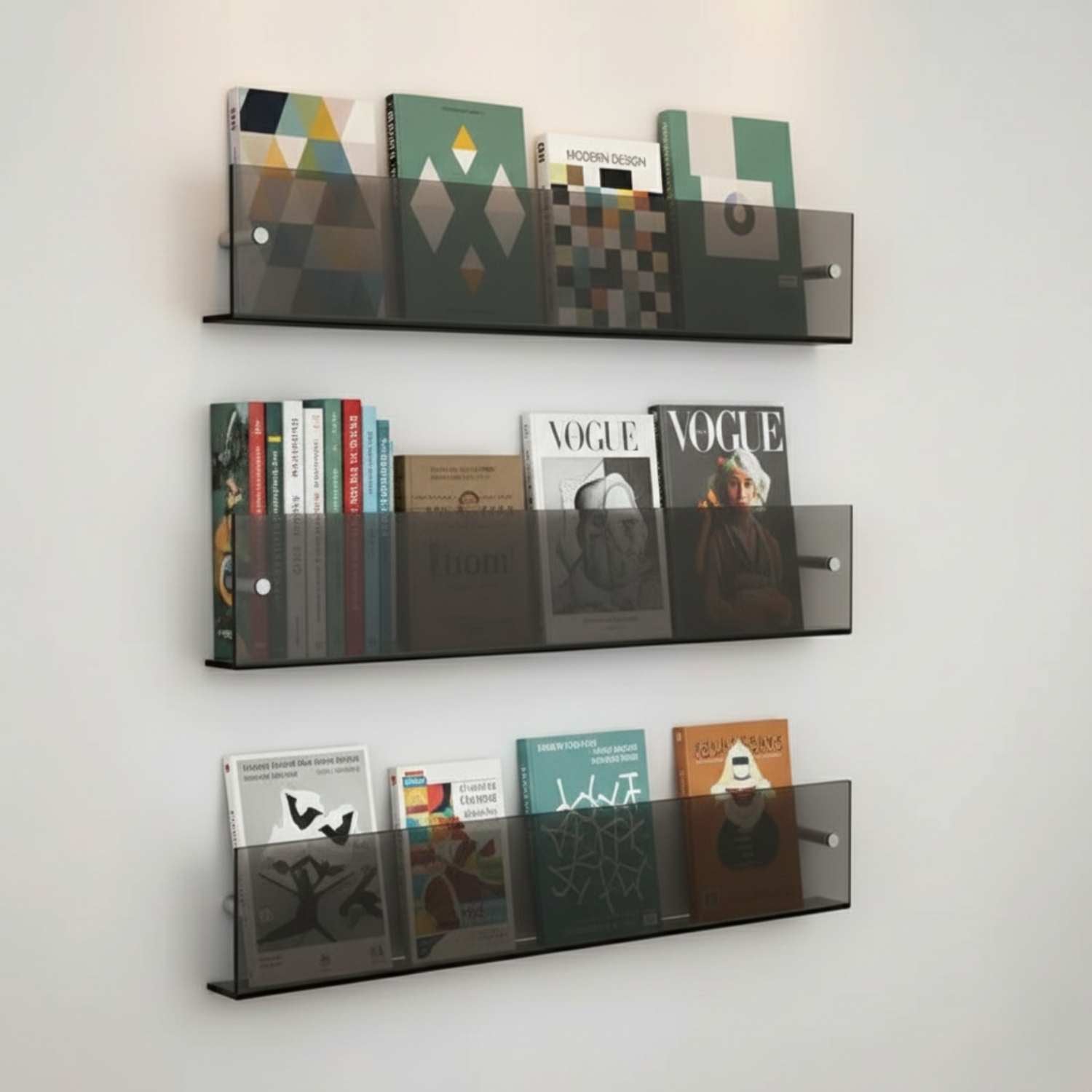Zeitschriftenregal für die Wand aus Acryl