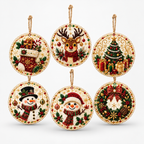 Diamond Painting Weihnachtsanhänger Set – 6-teilig