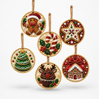 Diamond Painting Weihnachtsanhänger Set 6-teilig