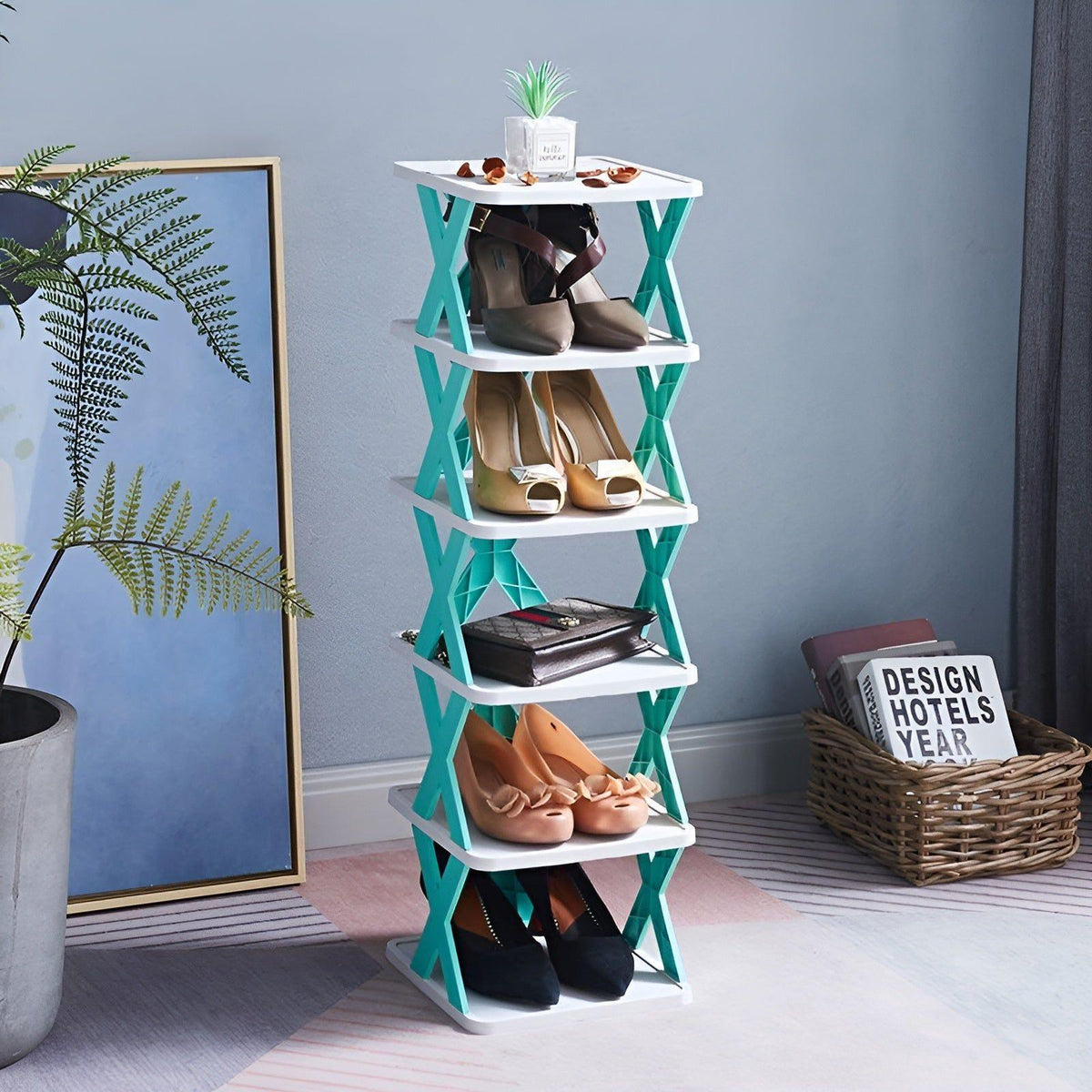 Schuhregal faltbar mit mehreren Ebenen